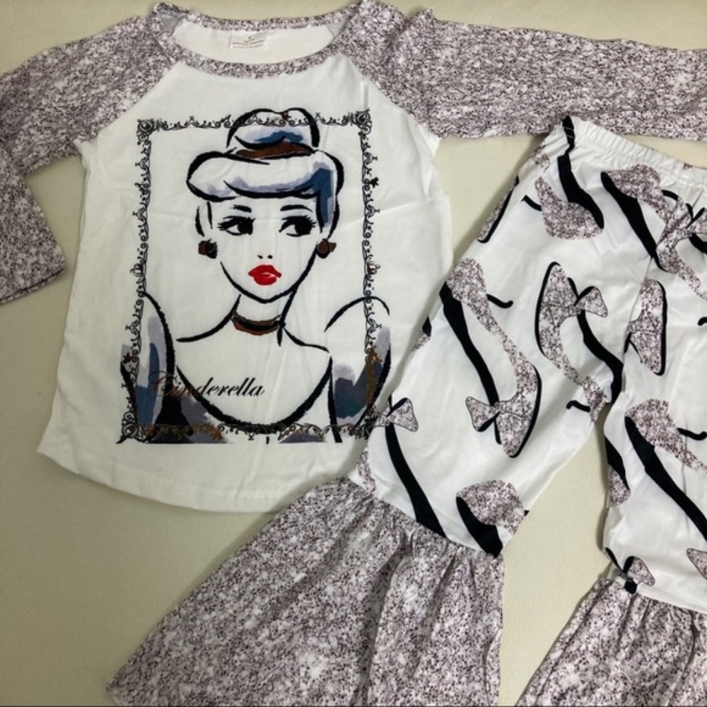 Boutique Cinderella Cute Flare Pants top set - Picture 2 of 5